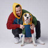 Primaire kleurblok menselijke hoodie