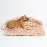 Calming Fluffy Couch Cover Dog Bed - Beige
