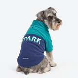 Teal Navy Plush Fleece Dog Sweater||size:M