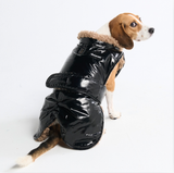 Slip-on winterjas - Glanzend zwart