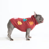 Christmas Knit Dog Sweater - Candy Trees Chestnut