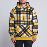 Gele geruite menselijke hoodie