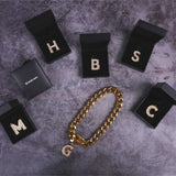 Gold Initial Letter Jewelry Tag for Dogs - M