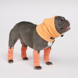 Rekbare fleece hondenbeenwarmers - Oranje