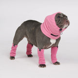 Rekbare fleece hondenbeenwarmers - Roze