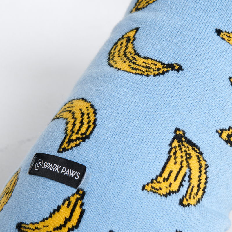 Banaan gebreide hondentrui