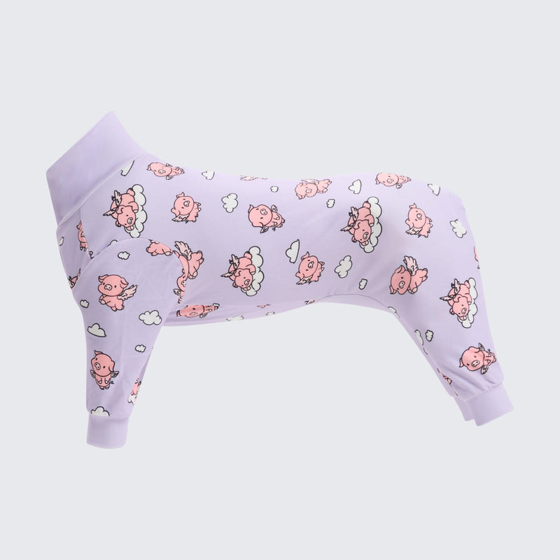Hondenpyjama - Wanneer varkens vliegen - Paars