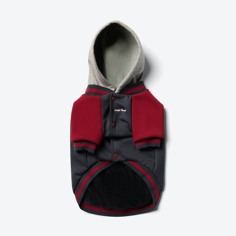 Dog Varsity Jacket - Grijs Rood