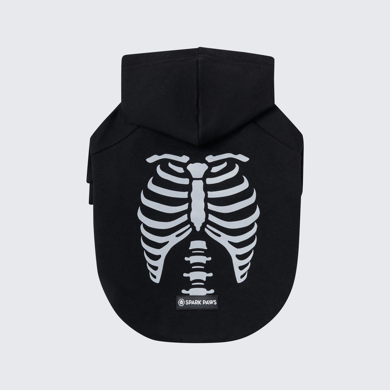 Halloween Dog Hoodie - Reflective Skeleton