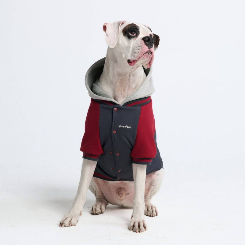Dog Varsity Jacket - Grijs Rood