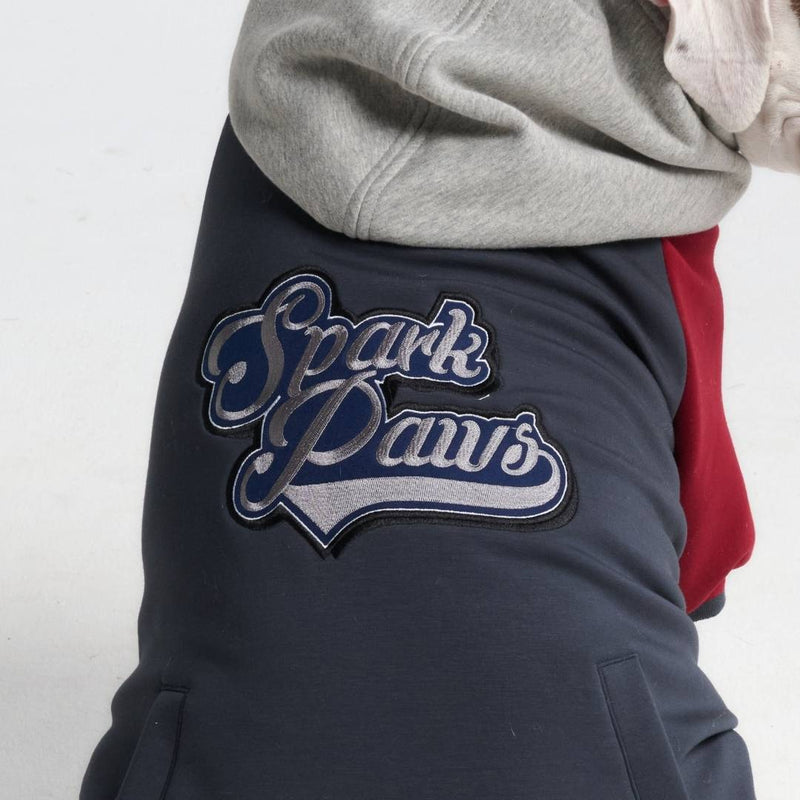 Dog Varsity Jacket - Grijs Rood
