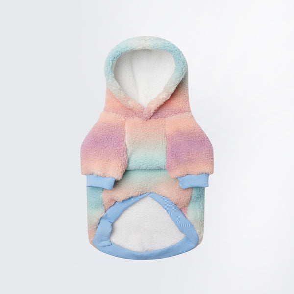 Fluffdreams deken hond hoodie - Pastelkleurig glazuur