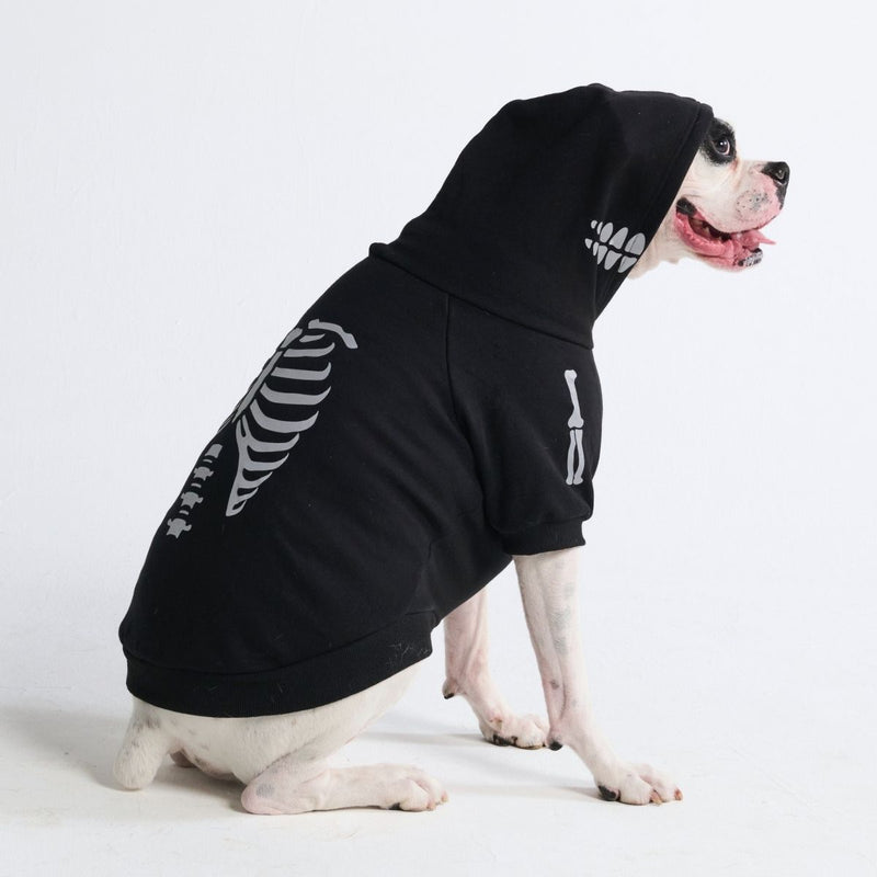 Halloween Dog Hoodie - Reflective Skeleton