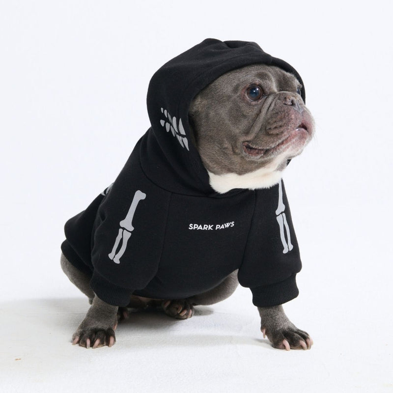 Halloween Dog Hoodie - Reflective Skeleton