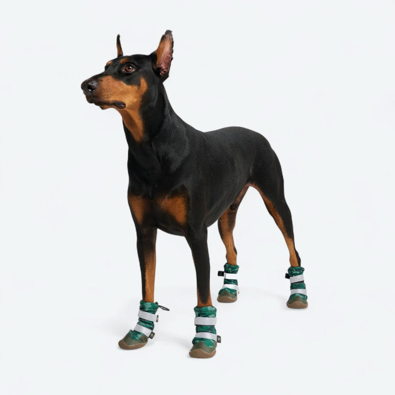 Flex Shell Water-resistant Dog Boots - Green Camo