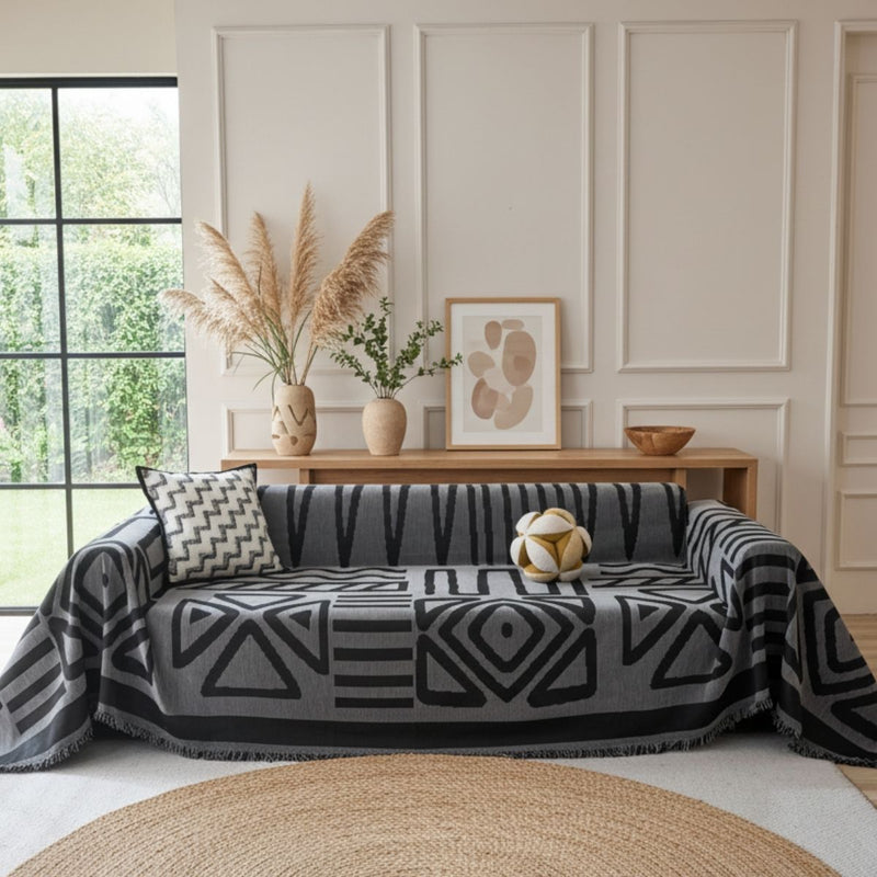 Pet Couch Cover - Boho Dark Grey