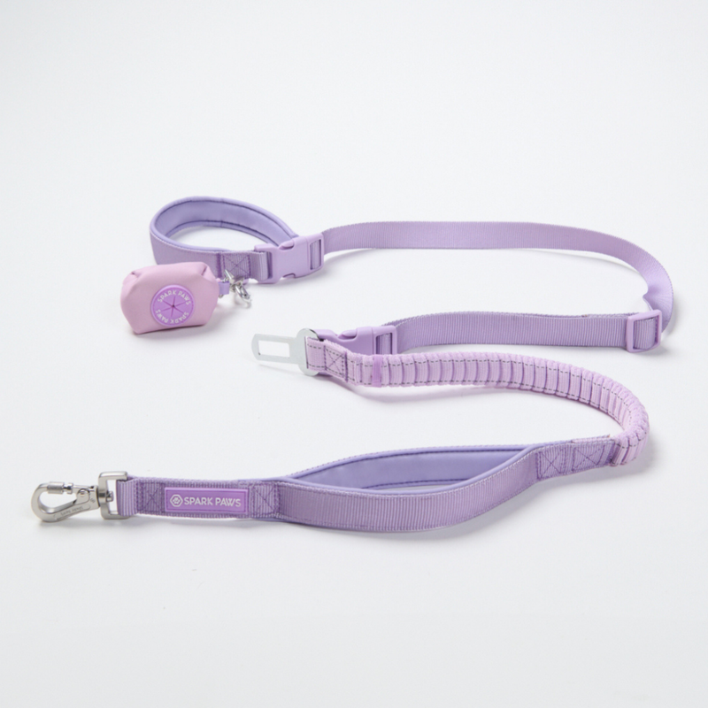 Multifunctionele Veiligheidsgordel Handsfree Lijn & Poepzakhouder Set – Lila