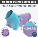 Aqua Lilac Plush Fleece Dog Sweater||size:S,M,L,XL,2XL,3XL,4XL