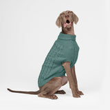 Cable Knit Dog Sweater - Pine Green