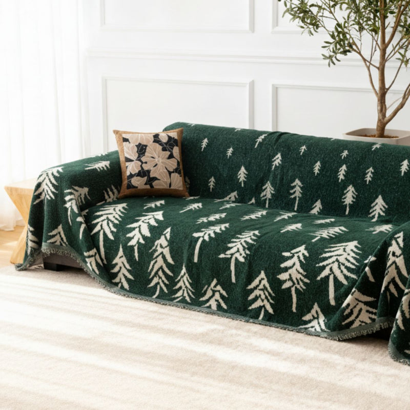 Pine Trees Green Couch Cover