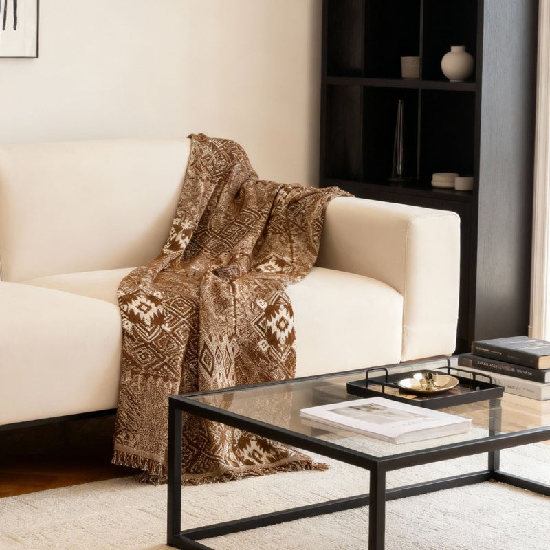 Rustic Boho Brown Couch Cover