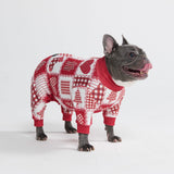 Kerst hondenpyjama - Feestelijk Patchwork