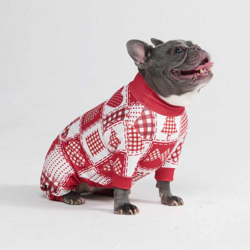 Kerst hondenpyjama - Feestelijk Patchwork