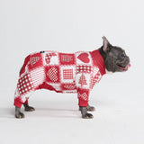 Kerst hondenpyjama - Feestelijk Patchwork