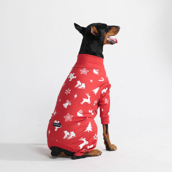 Kerst hondenpyjama - Rode Vreugde