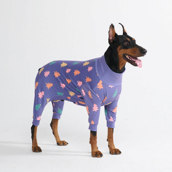 Kerst hondenpyjama - Suikerstokbomen