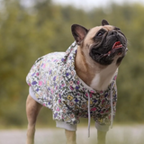 Vintage Bloemen Honden-Hoodie - Lichtgrijs