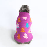 Gebreide kersttrui voor honden – Magenta snoepbomen