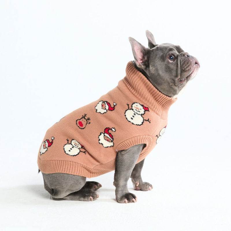 Gebreide kersttrui voor honden – Kerstman & Rudolf