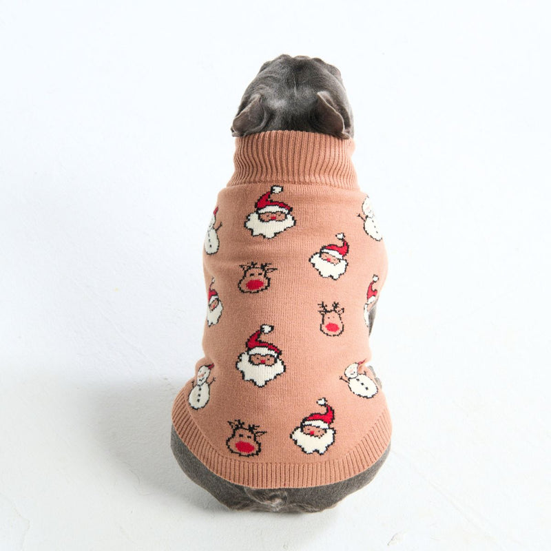 Gebreide kersttrui voor honden – Kerstman & Rudolf