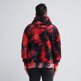 Fluwelen menselijke hoodie - Rood Zwart