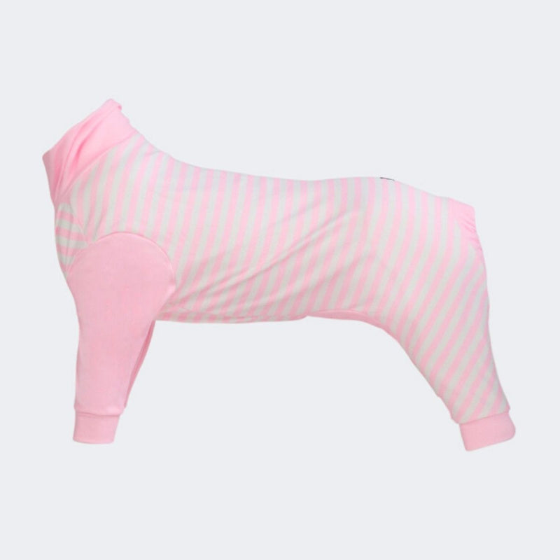 Hondenpyjama - Roze Strepen