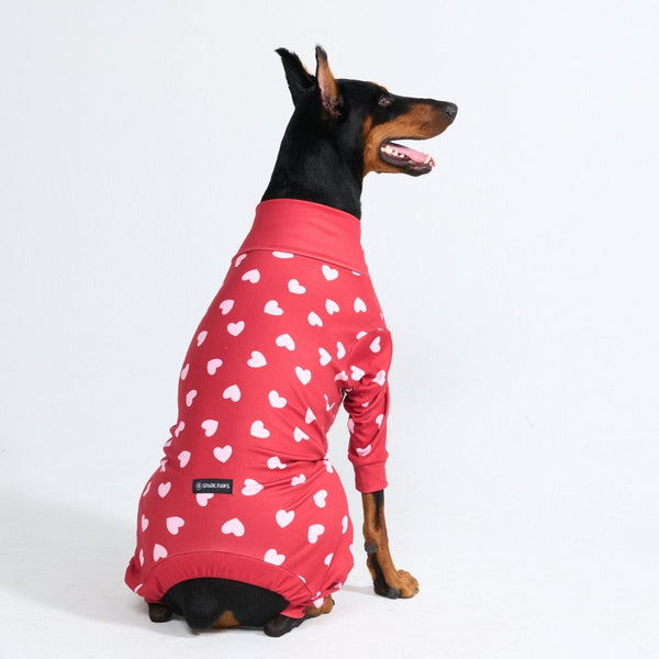 Hondenpyjama - Rode Harten
