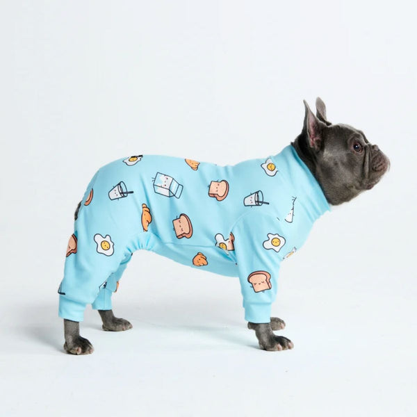 Hondenpyjama - Ontbijtblauw
