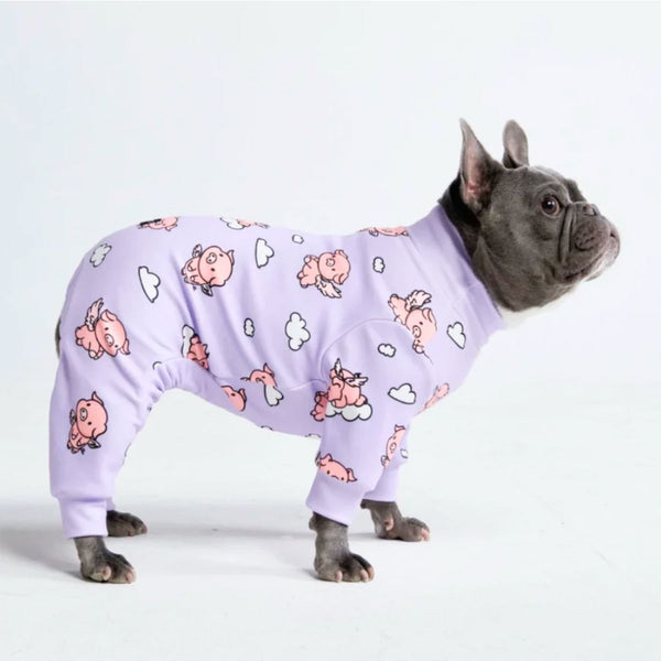 Hondenpyjama - Wanneer varkens vliegen - Paars