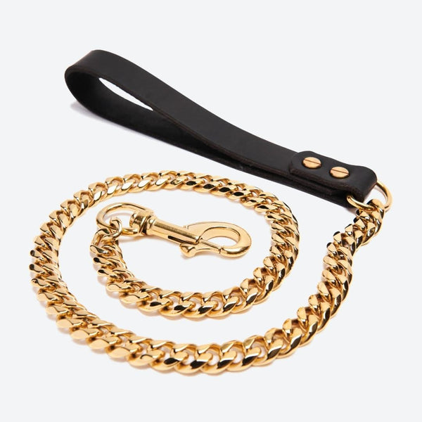 Cuban Link gouden hondenriem