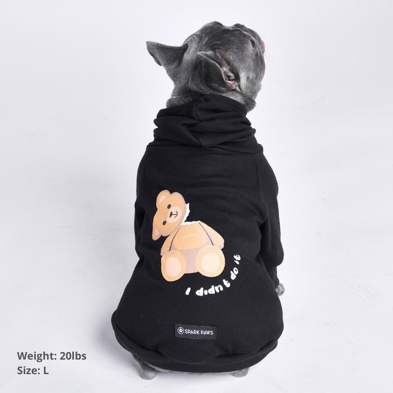 Gebroken teddybeer hond hoodie - Zwart