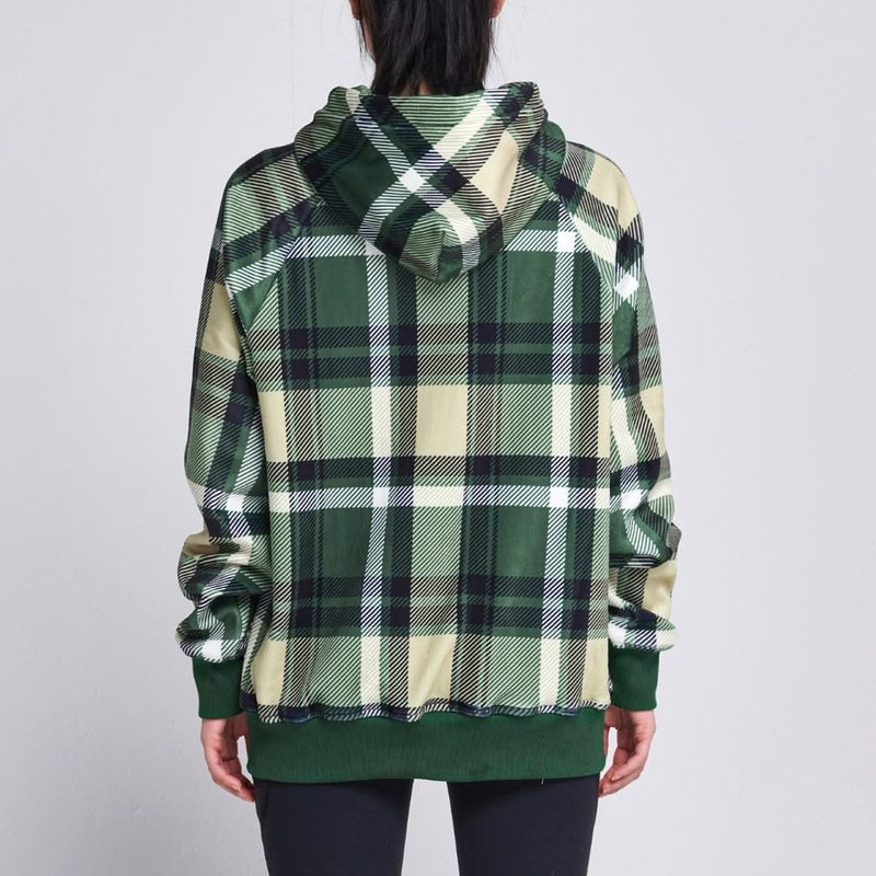 Groene geruite menselijke hoodie