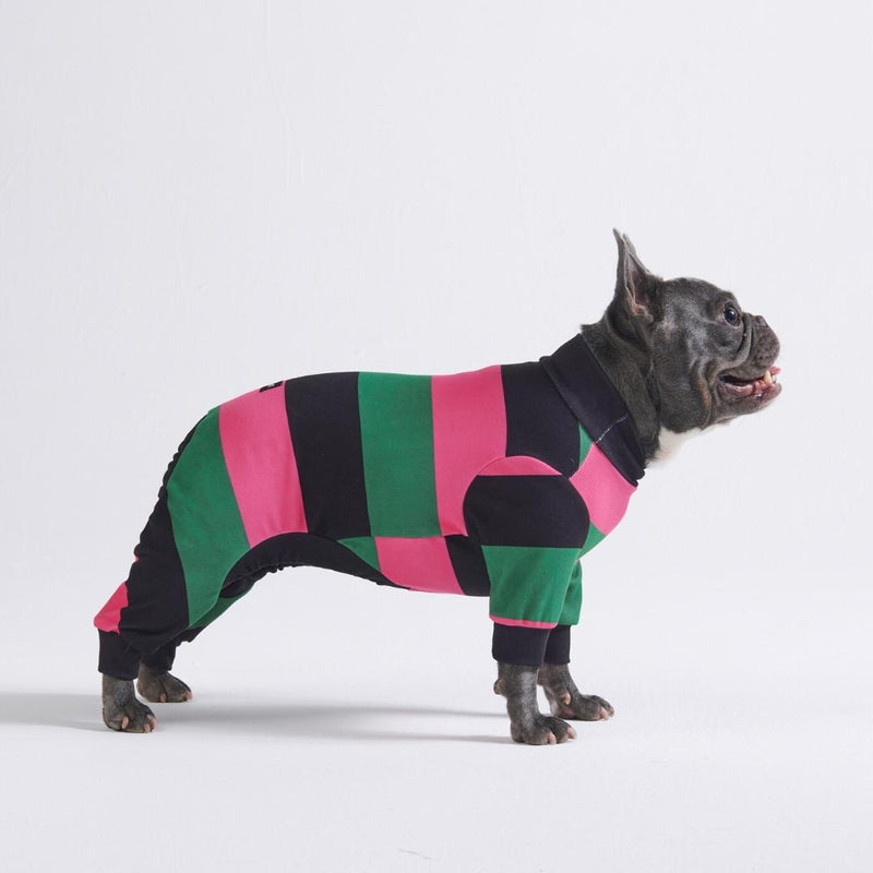 Hondenpyjama - Zwart Groen Roze (MAAT S)