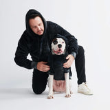 Fluwelen menselijke hoodie - Obsidiaan Zwart