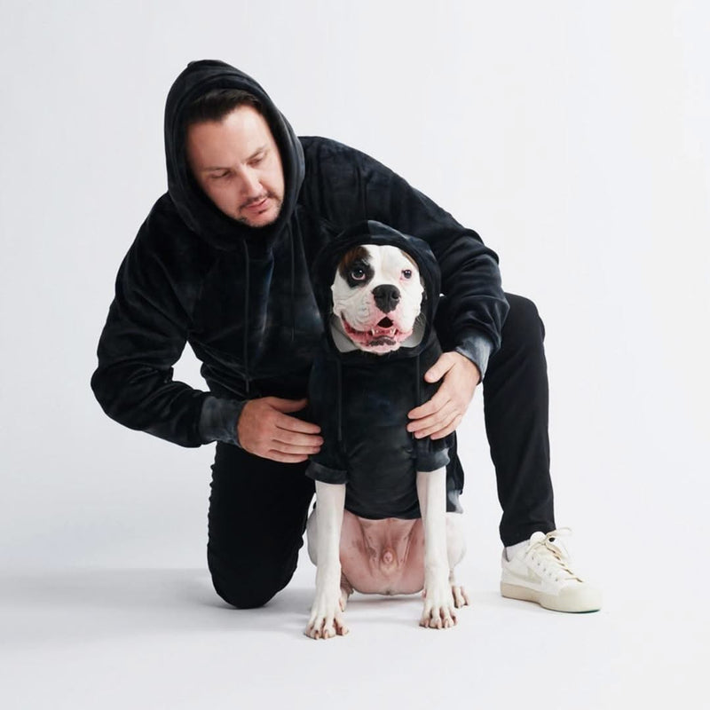 Fluwelen menselijke hoodie - Obsidiaan Zwart