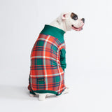 Hondenpyjama - Groene en rode plaid
