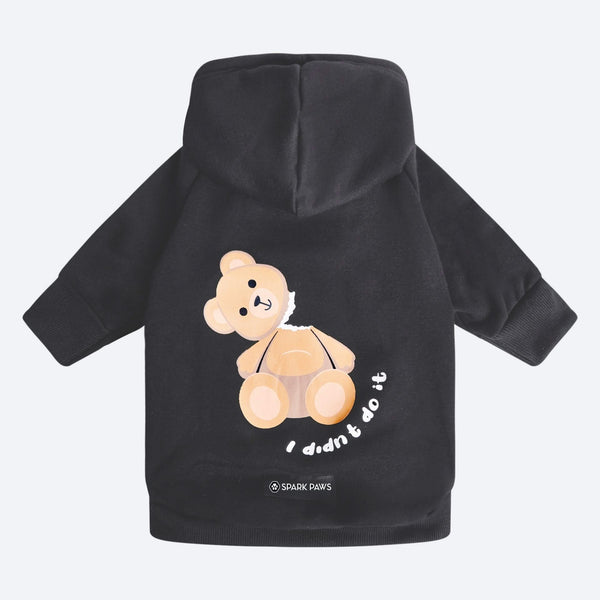 Gebroken teddybeer hond hoodie - Zwart