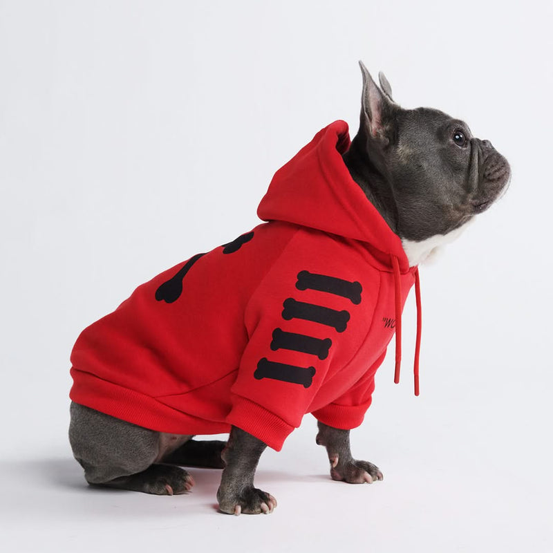 "WOOF" hondenhoodie - Rood
