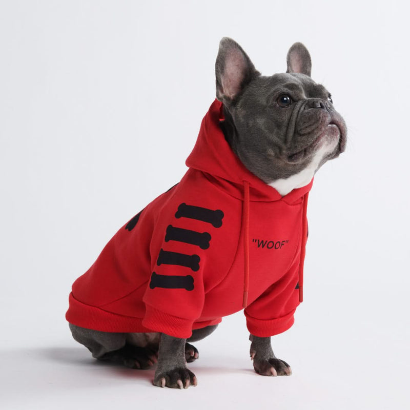 "WOOF" hondenhoodie - Rood
