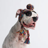 Gebreide Pom Pom hond muts - Caleidoscoop